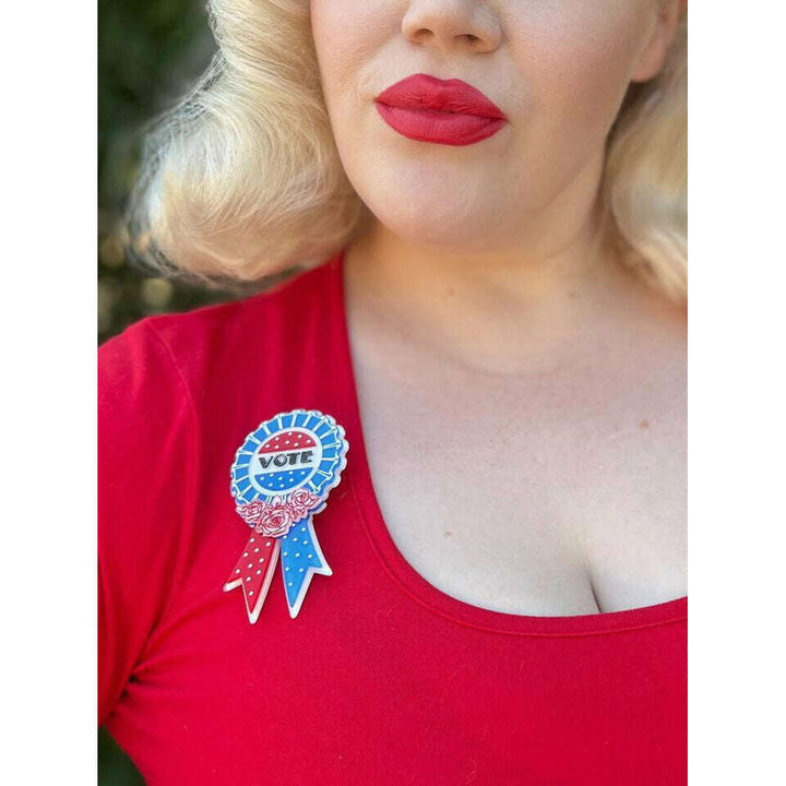 use your vote ribbon brooch poly paige