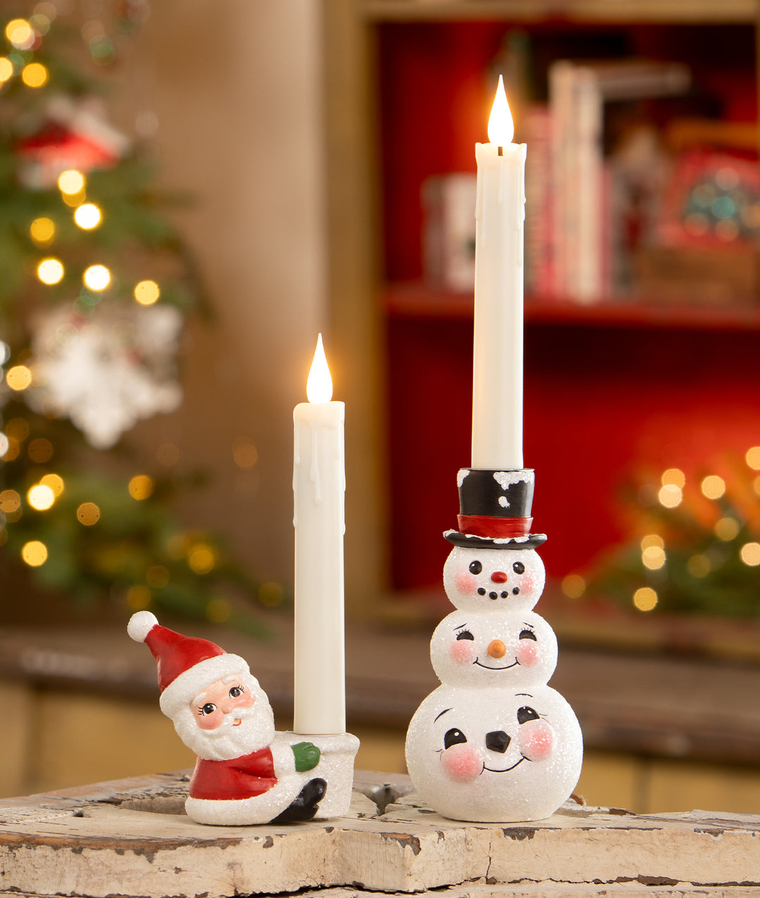 Santa Taper Candle Holder by Bethany Lowe Designs, image 4