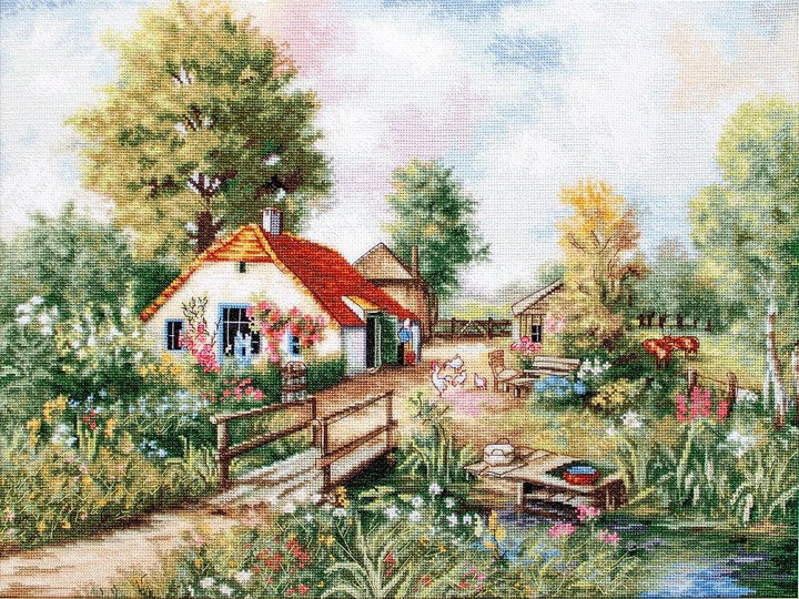 Village landscape BU4011L Counted Cross-Stitch Kit