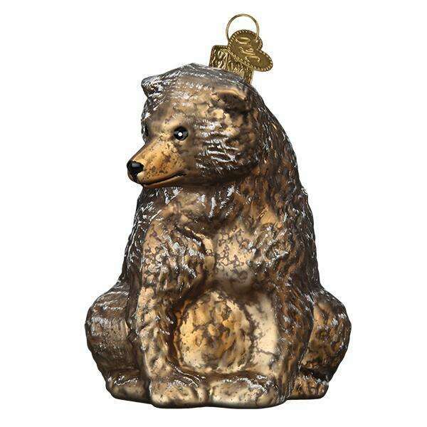 Old World Christmas Vintage Bear Blown Glass Ornament