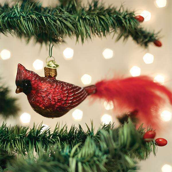 Old World Christmas Vintage Cardinal Blown Glass Ornament