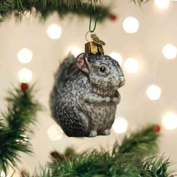 Old World Christmas Vintage Chinchilla Blown Glass Ornament