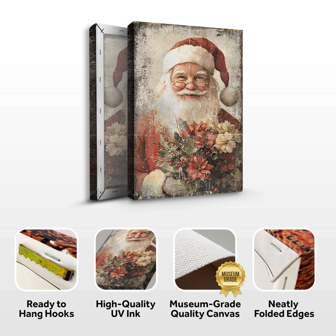 Vintage Christmas Santa Claus Wall Art