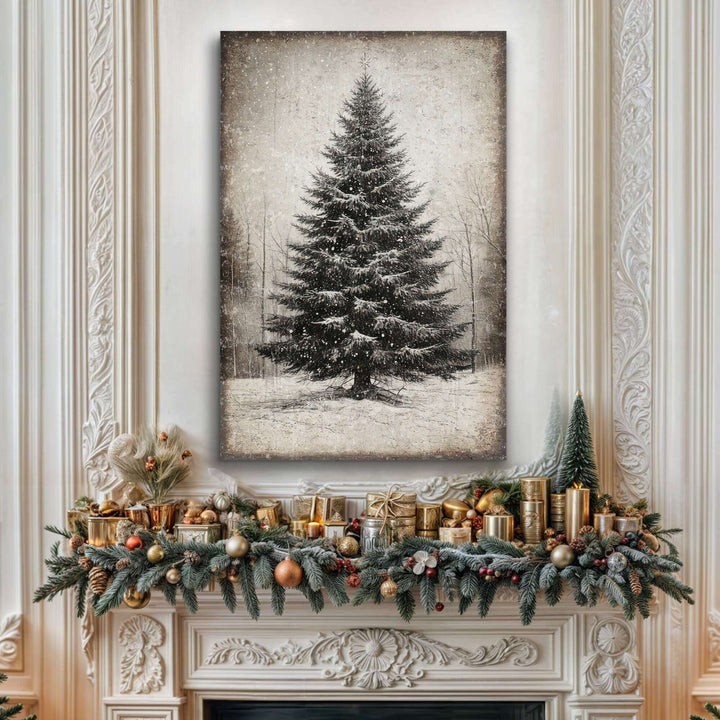 Vintage Christmas Tree Wall Art III