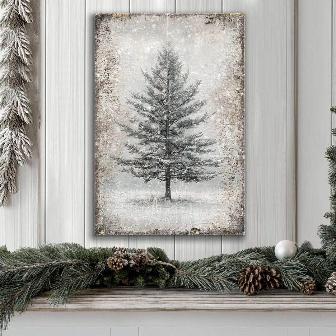 Vintage Christmas Tree Wall Art with Free Mystery Gift
