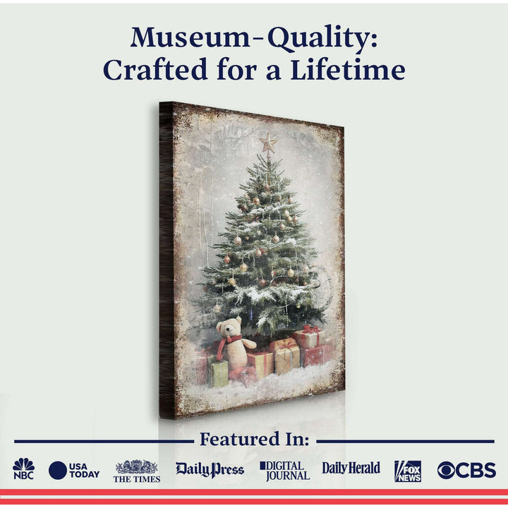 Vintage Christmas Tree With Gifts Wall Art II