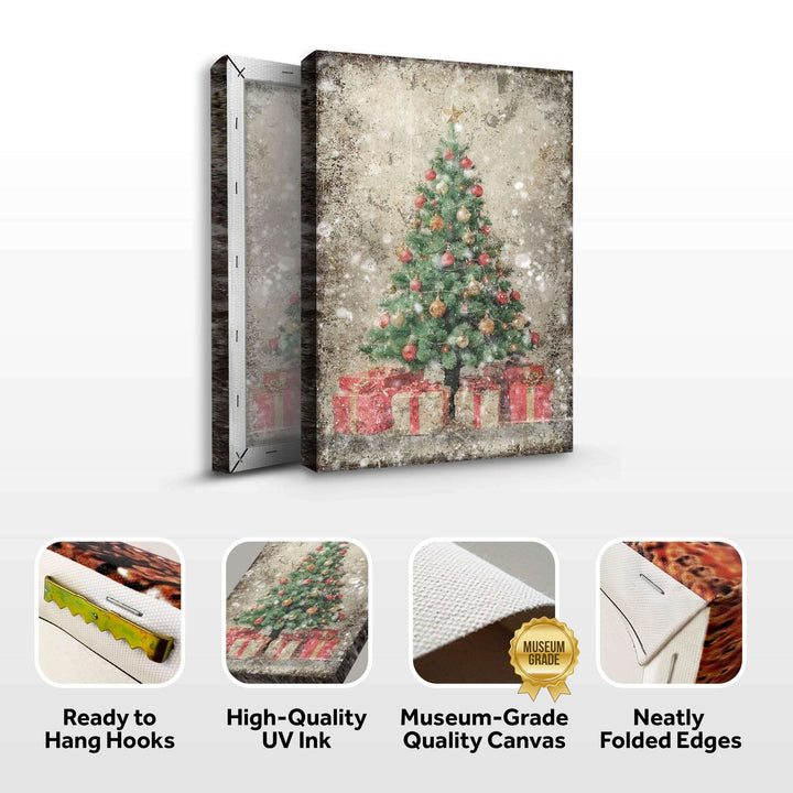 Vintage Christmas Tree With Gifts Wall Art III