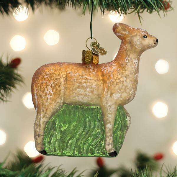 Old World Christmas Vintage Doe Blown Glass Ornament