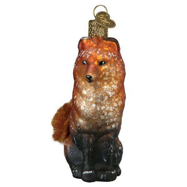 Old World Christmas Vintage Fox Blown Glass Ornament