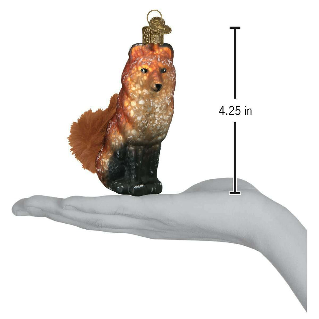 Old World Christmas Vintage Fox Blown Glass Ornament