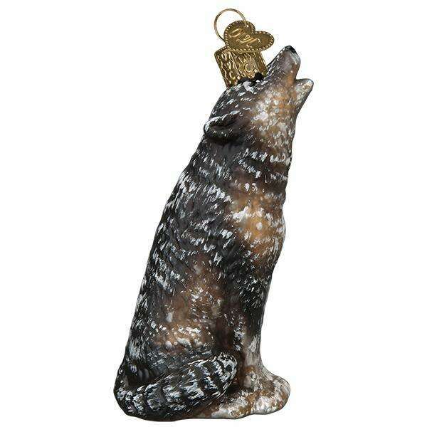 Old World Christmas Vintage Howling Wolf Blown Glass Ornament