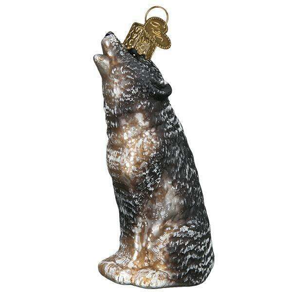 Old World Christmas Vintage Howling Wolf Blown Glass Ornament