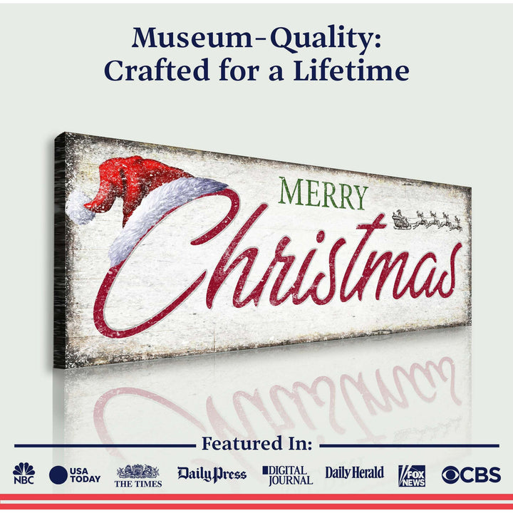 Vintage Merry Christmas Sign IV
