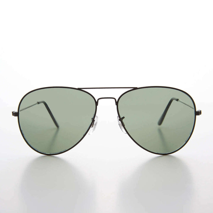 Vintage Metal Aviator Sunglass with Glass Lens - Hughes