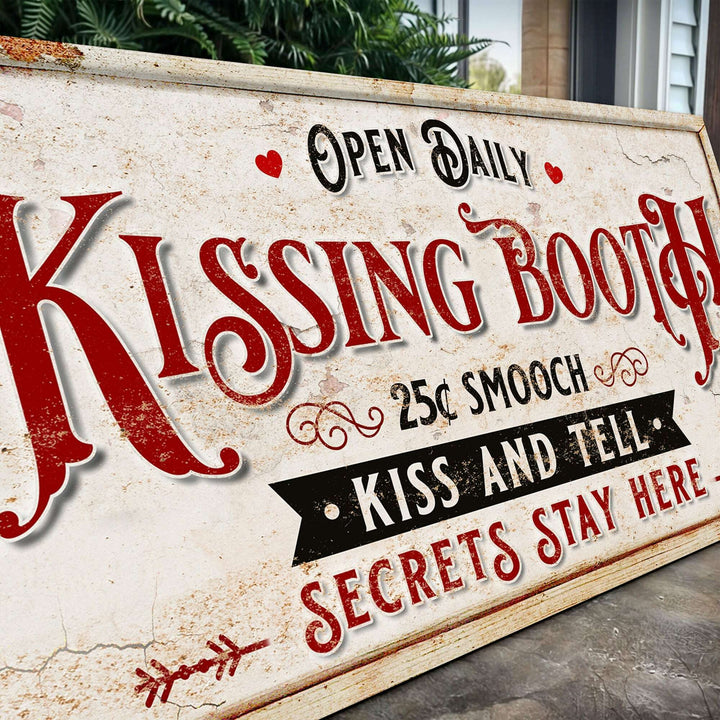 Vintage Rustic Kissing Booth Sign IV