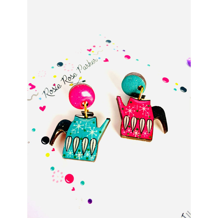 Vintage Teapot Earrings by Rosie Rose Parker