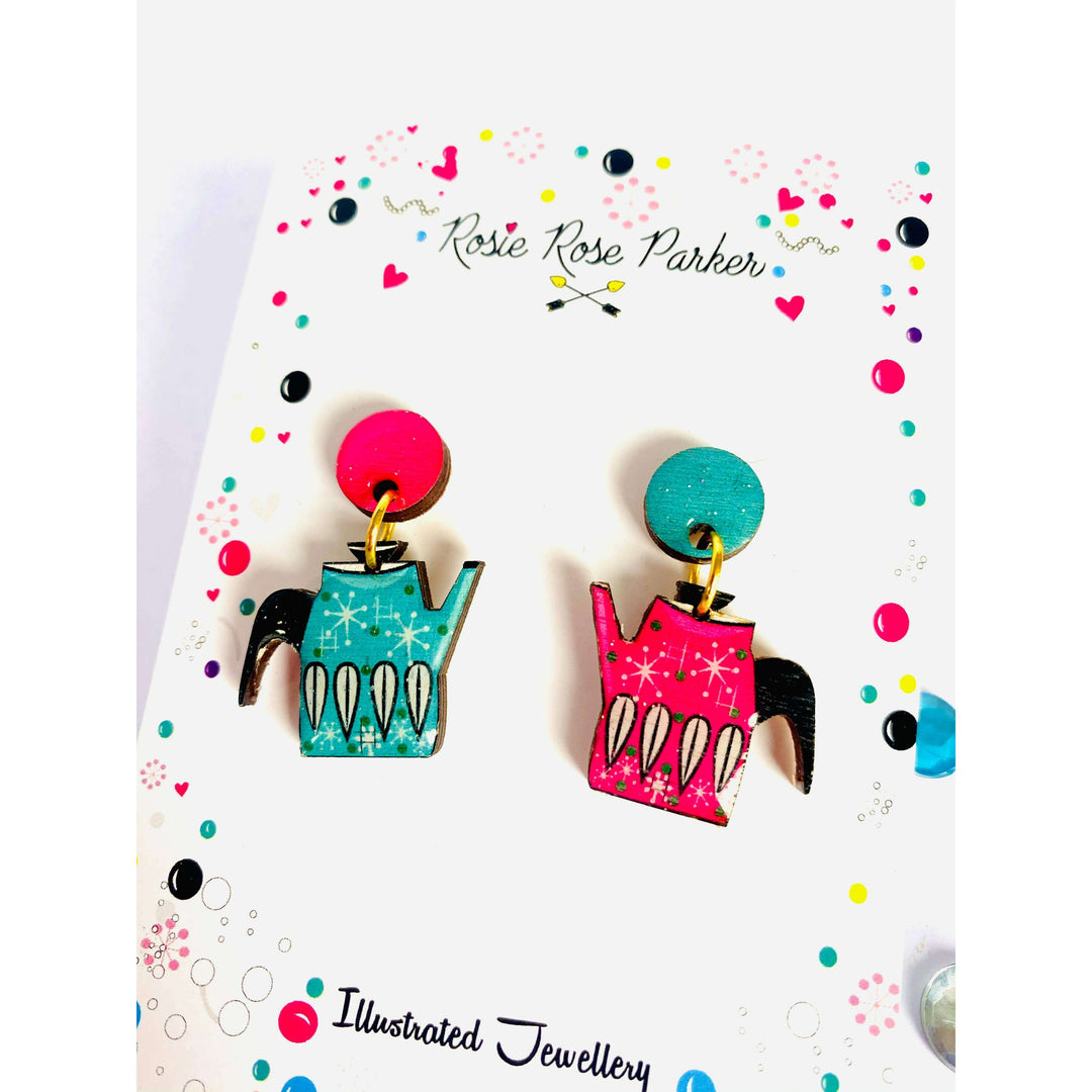Vintage Teapot Earrings by Rosie Rose Parker
