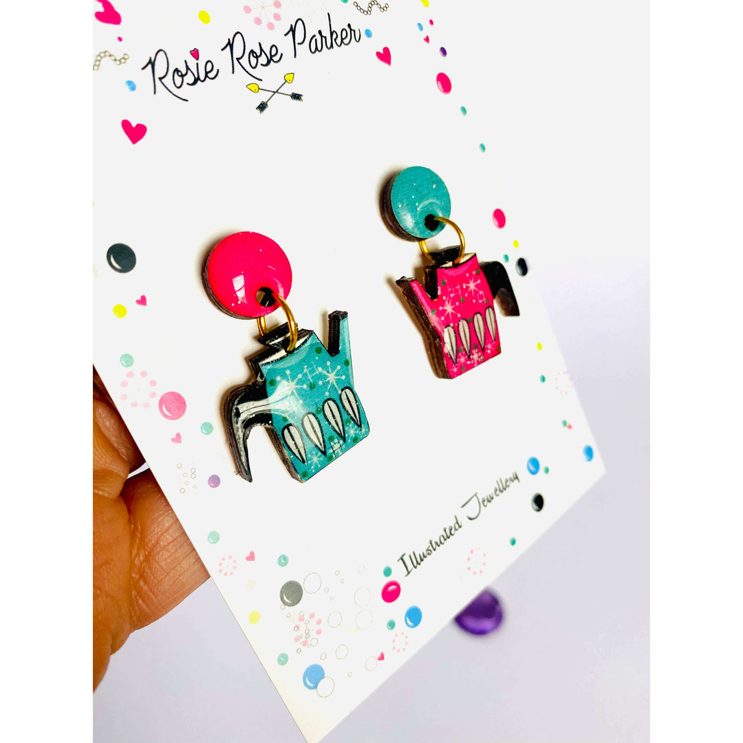 Vintage Teapot Earrings by Rosie Rose Parker