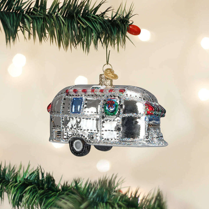 Old World Christmas Vintage Trailer Blown Glass Ornament