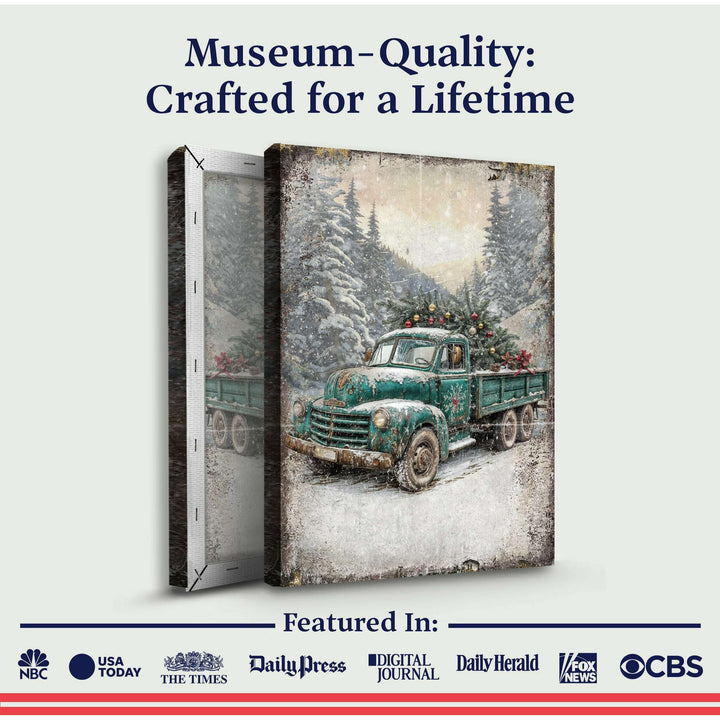 Vintage Truck With Christmas Tree Wall Art