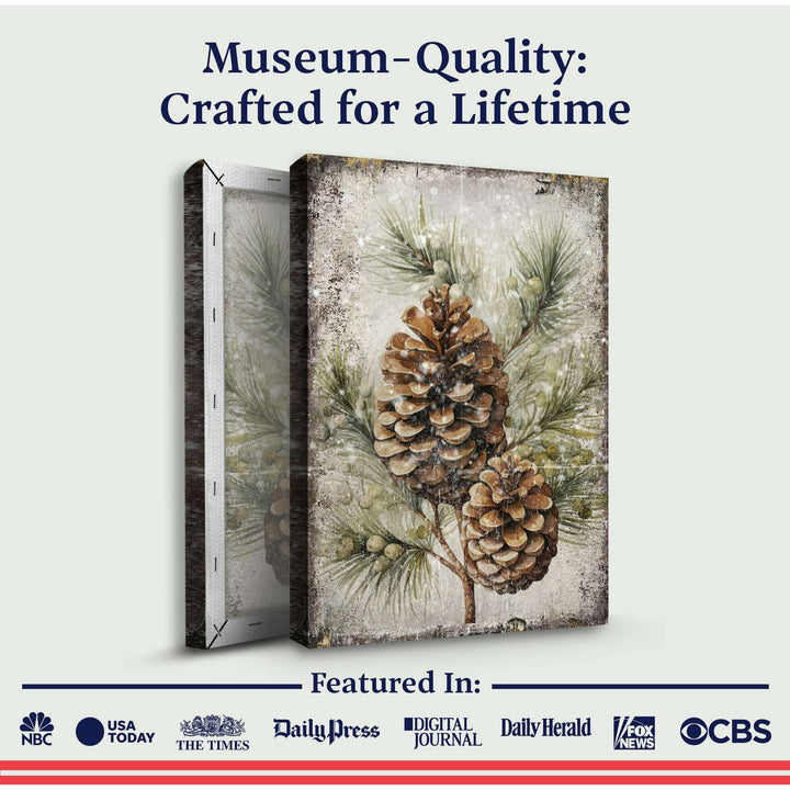 Vintage Winter Pine Cone Christmas Wall Art II