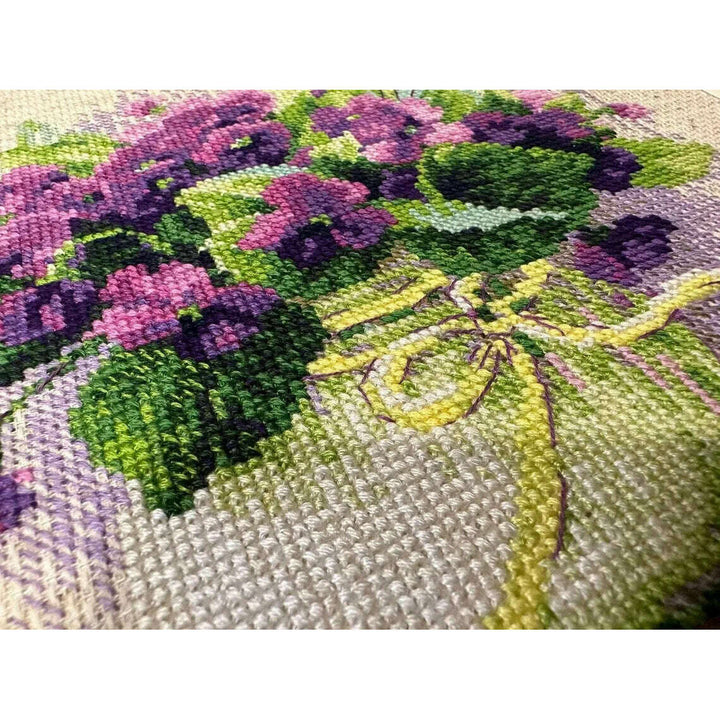 Violets in a Pot R2091 Counted Cross Stitch Kit
