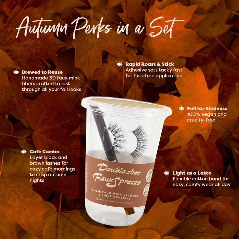 Double Shot Fauxspresso 2 Pair Faux Mink Lash Set + Adhesive