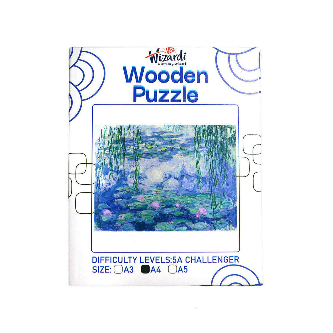 Water Lilies after Claude Monet - Jigsaw Wooden Puzzle by Wizardi F07N9-20