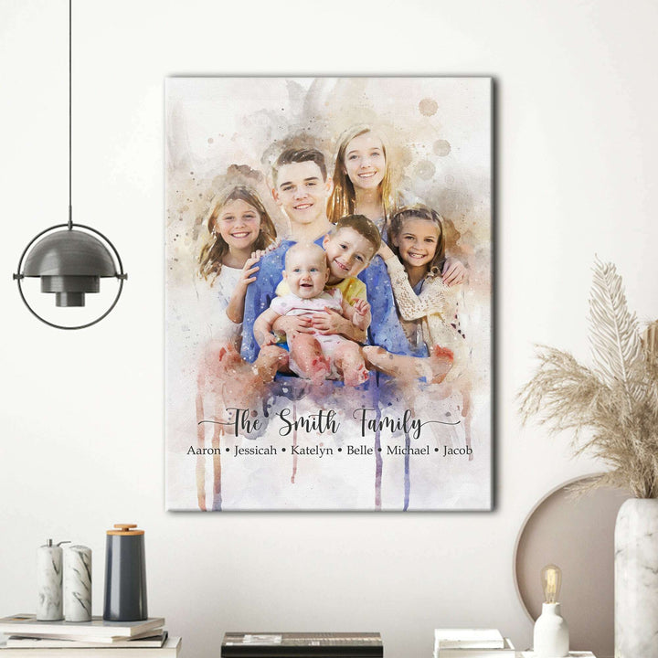 Watercolor Family Portrait Sign
