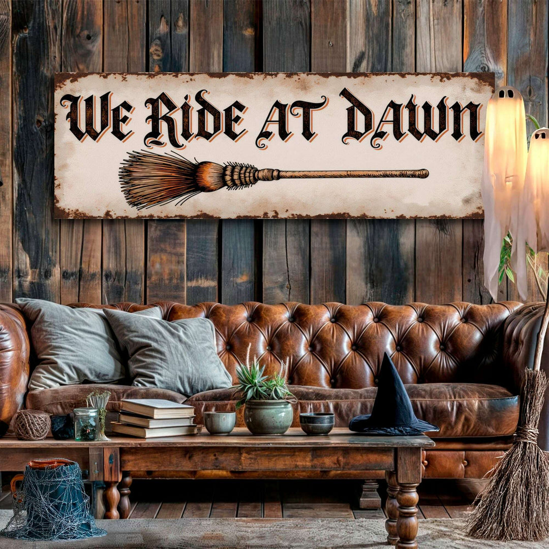 We Ride At Dawn Halloween Wall Sign