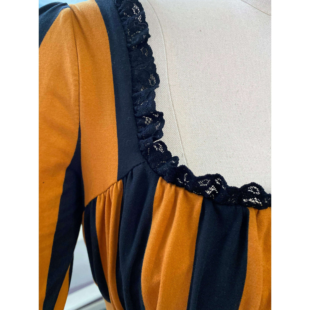 Wednesday Dress in Pumpkin Spice Stripe