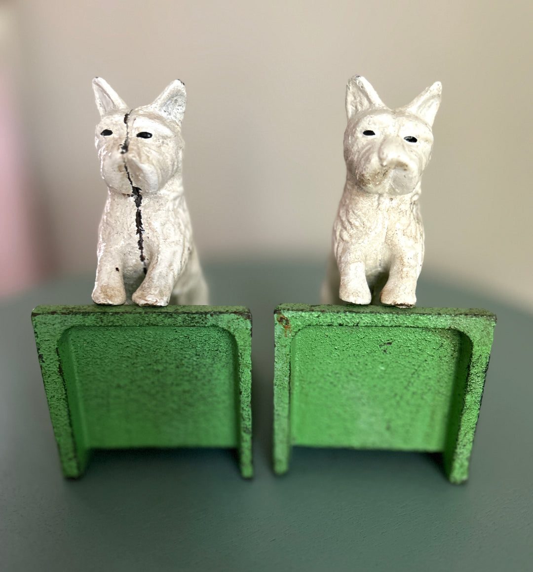 Westie bookends front view