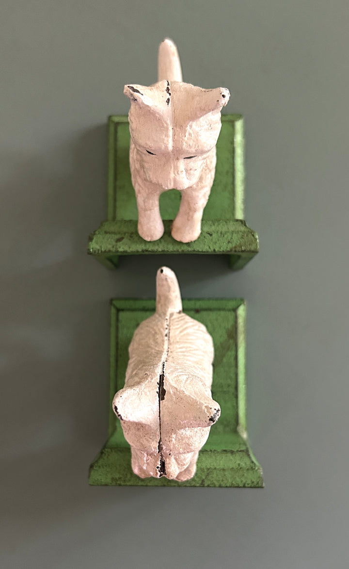 Westie bookends top view
