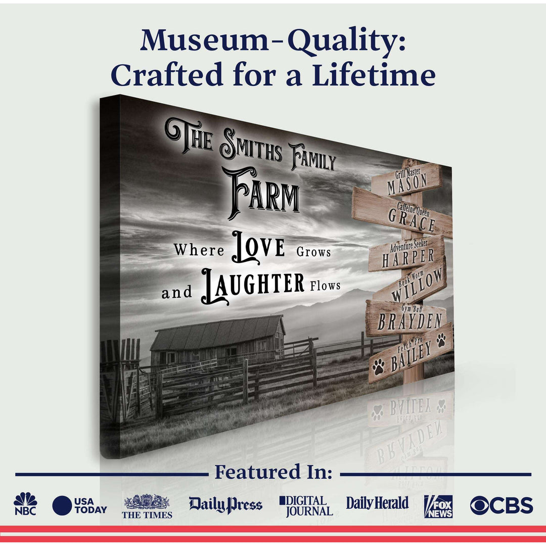 Where Love Grows And Laughter Flows Family Farm Names Sign