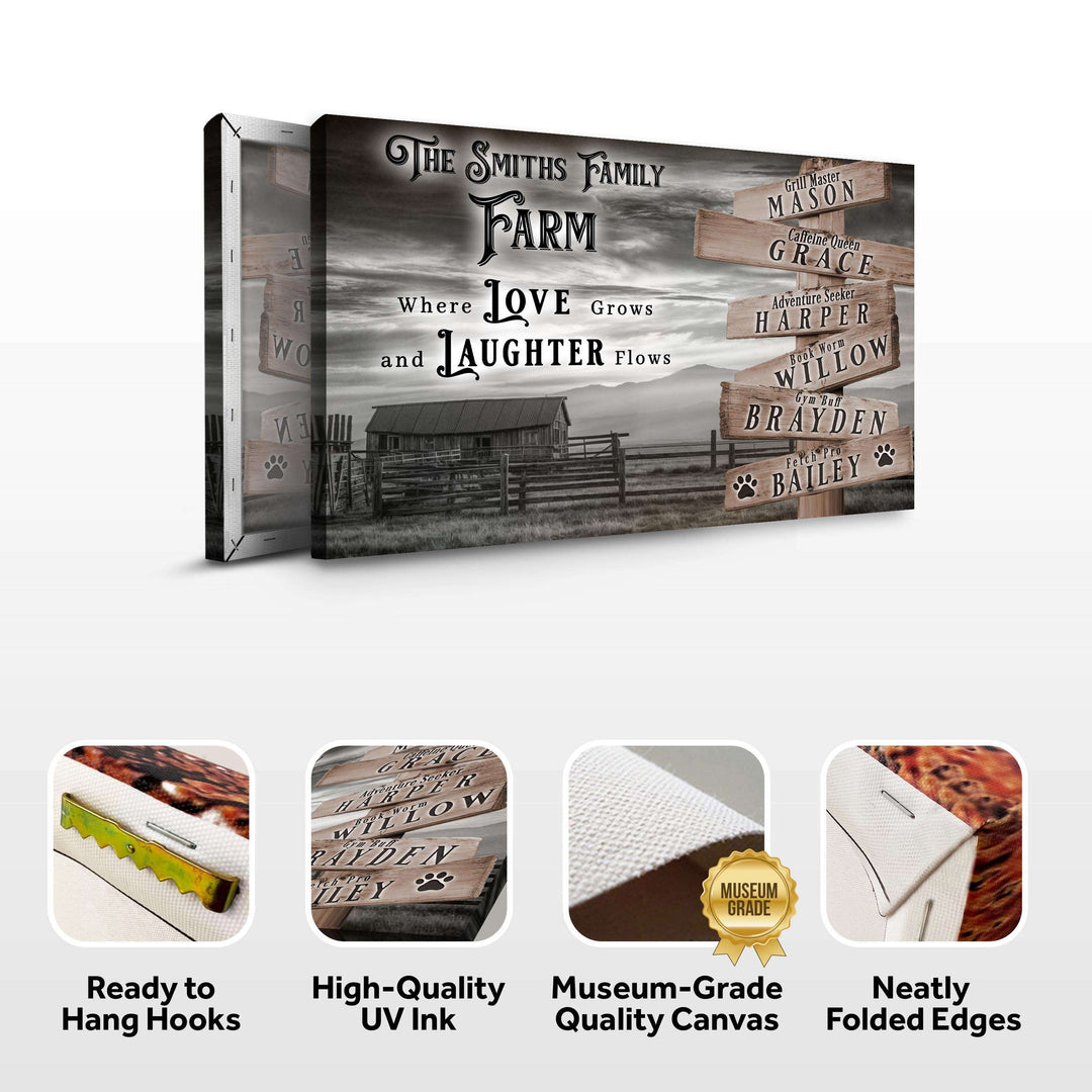 Where Love Grows And Laughter Flows Family Farm Names Sign