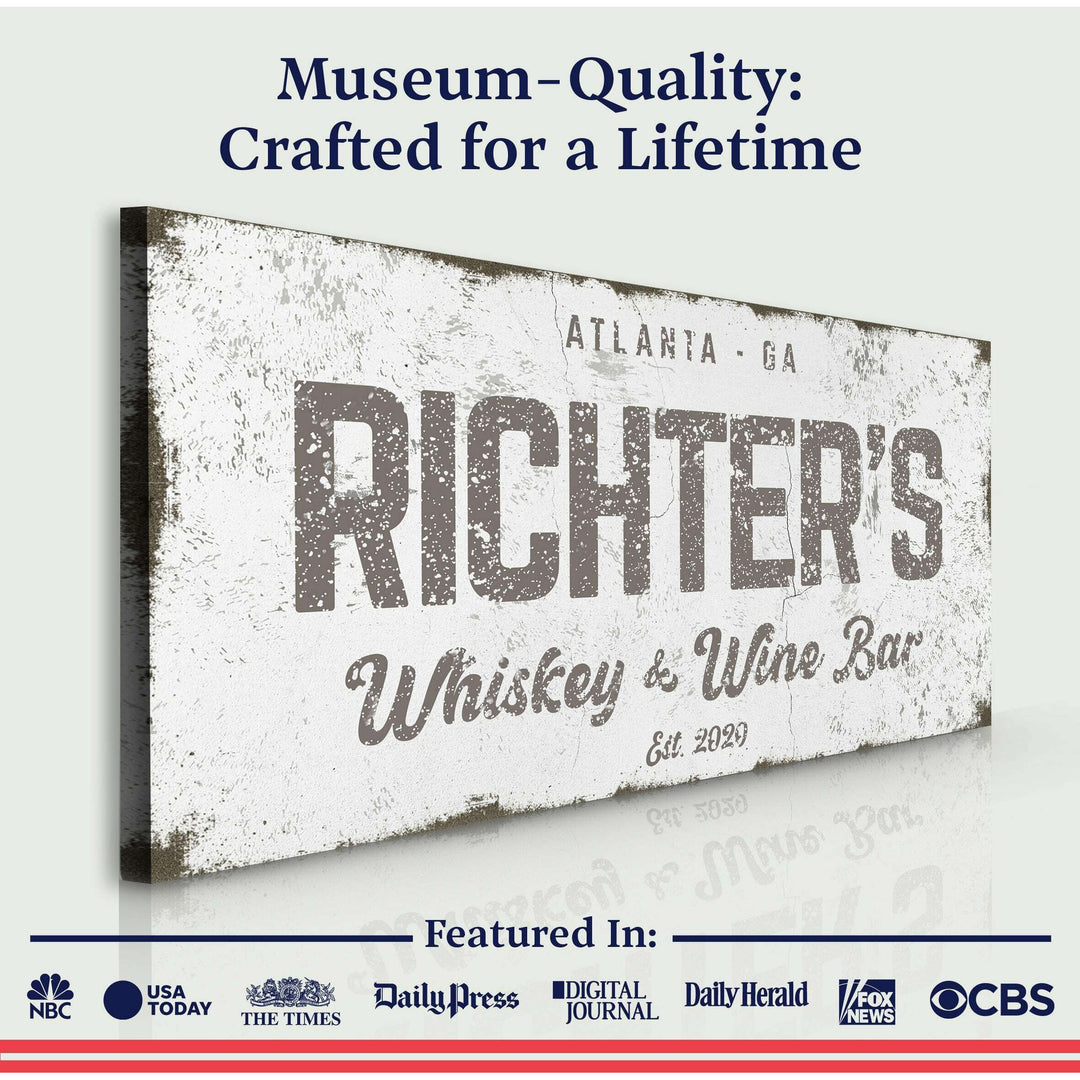 Whiskey And Wine Bar Sign