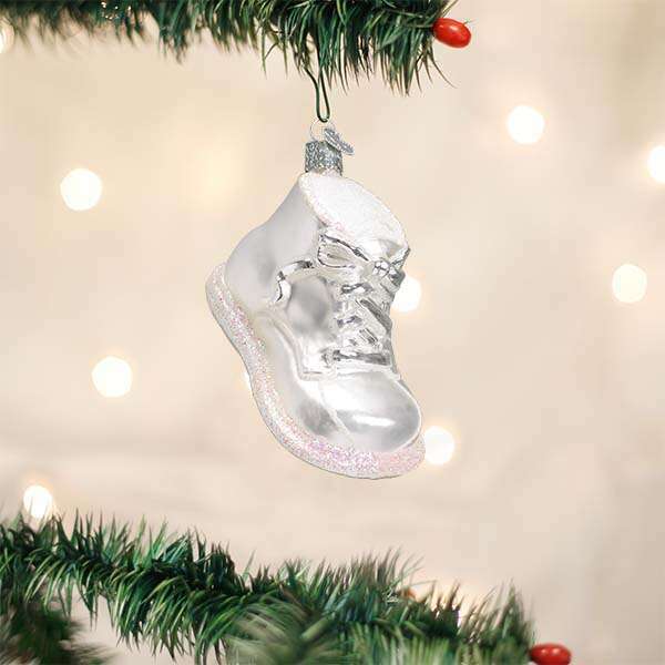 White Baby Shoe Ornament