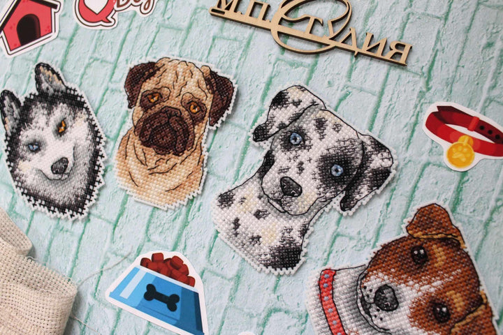 Who Said Woof? Magnets SR-409 Plastic Canvas Counted Cross Stitch Kit