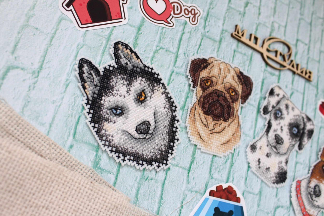 Who Said Woof? Magnets SR-409 Plastic Canvas Counted Cross Stitch Kit