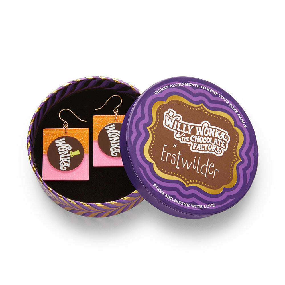 Willy Wonka Bar Drop Earrings by Erstwilder – view 2