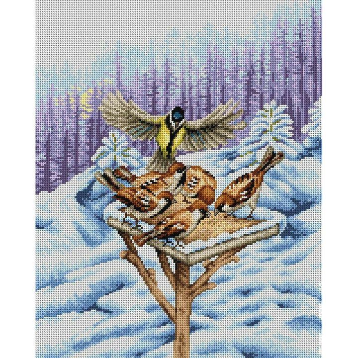 Winter Feeder 2284M Needlepoint canvas for halfstitch without yarn