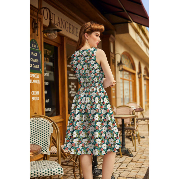 Winter Floral Vintage Dress