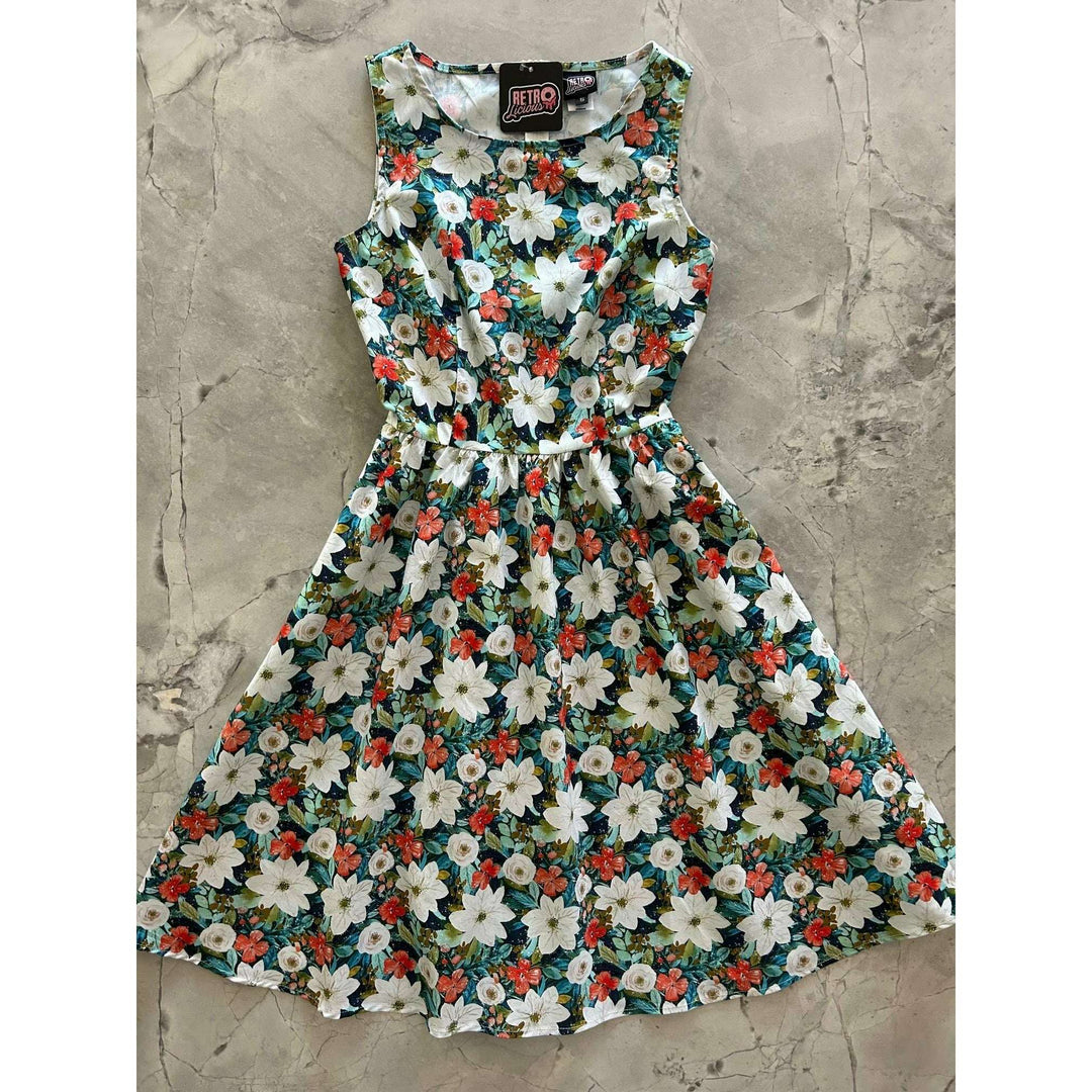 Winter Floral Vintage Dress