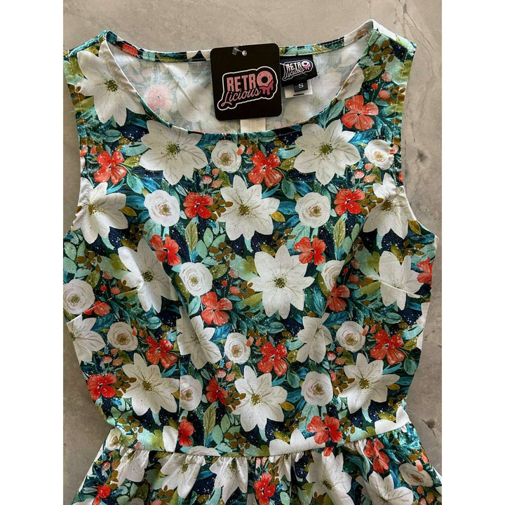 Winter Floral Vintage Dress