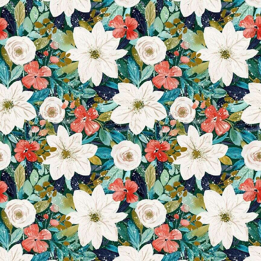 Winter Floral Vintage Dress