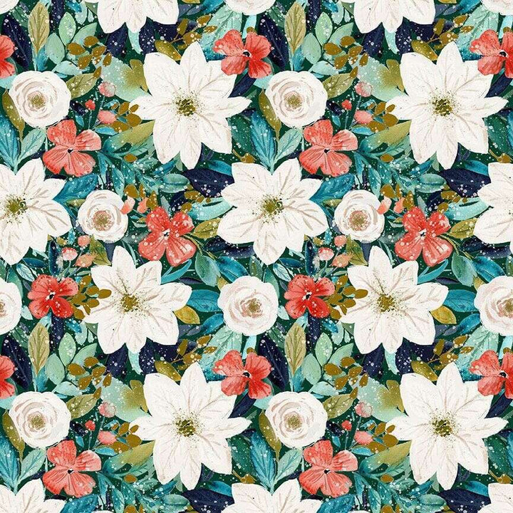 Winter Floral Vintage Dress