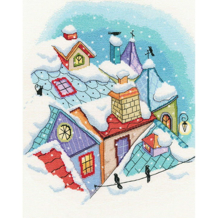 Winter on the roofs M655 Counted Cross Stitch Kit