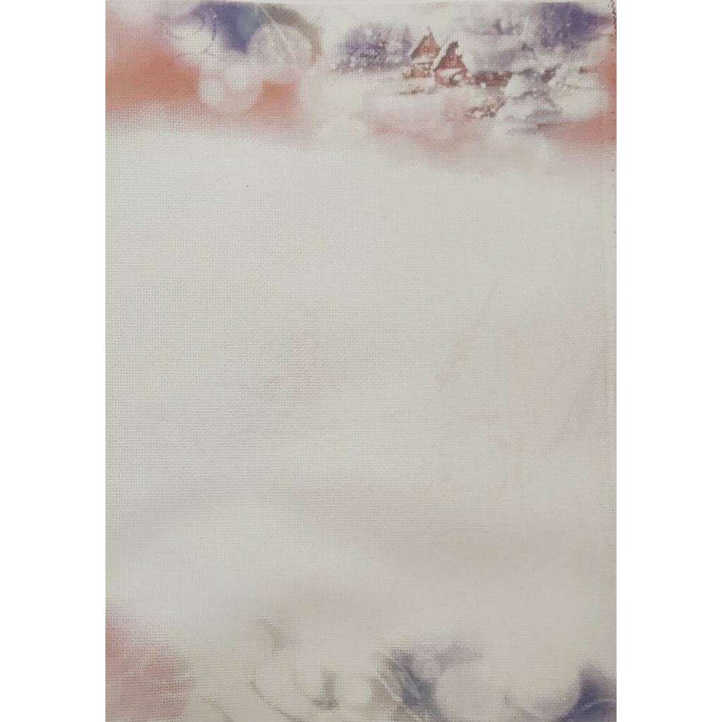 Winter Serenity Designer Printed AIDA Fabric. Canvas for embroidery with an applied background  KF-1291A