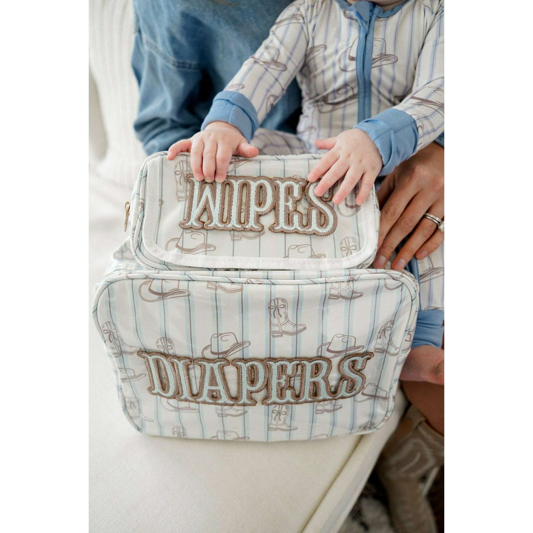 Wipes Pouch - Western Blues Clear Coat Bag
