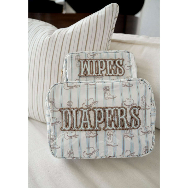 Wipes Pouch - Western Blues Clear Coat Bag